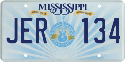 MS license plate JER134