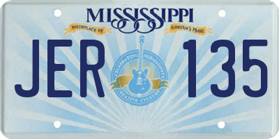 MS license plate JER135