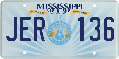MS license plate JER136