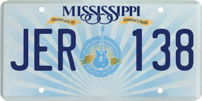 MS license plate JER138