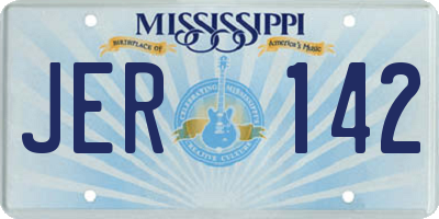 MS license plate JER142