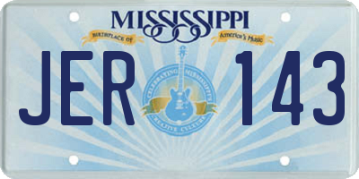 MS license plate JER143