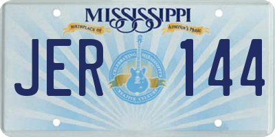 MS license plate JER144