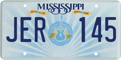 MS license plate JER145