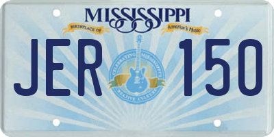 MS license plate JER150