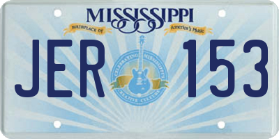 MS license plate JER153