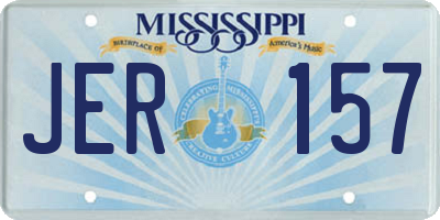 MS license plate JER157