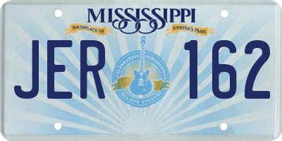 MS license plate JER162