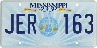 MS license plate JER163