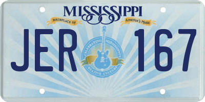 MS license plate JER167