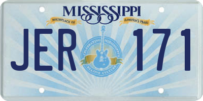 MS license plate JER171