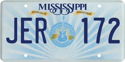 MS license plate JER172