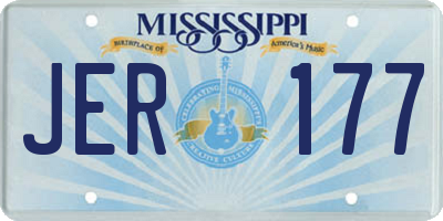 MS license plate JER177