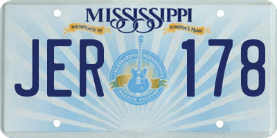MS license plate JER178
