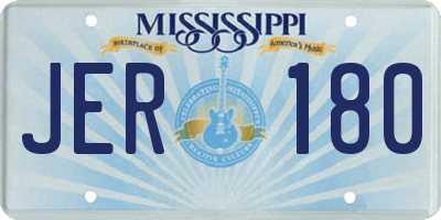 MS license plate JER180