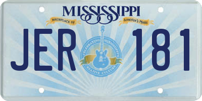 MS license plate JER181