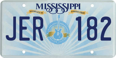 MS license plate JER182