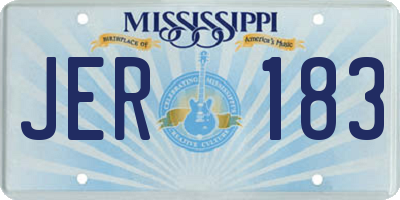 MS license plate JER183