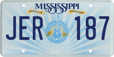 MS license plate JER187