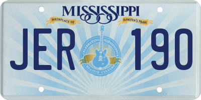 MS license plate JER190