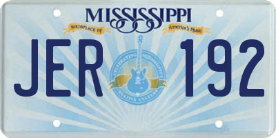 MS license plate JER192