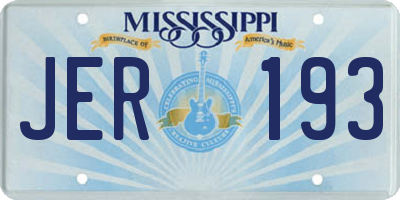 MS license plate JER193
