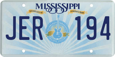 MS license plate JER194