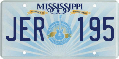 MS license plate JER195