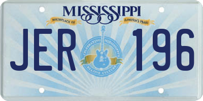 MS license plate JER196