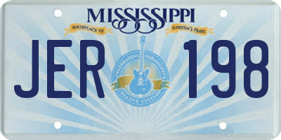MS license plate JER198