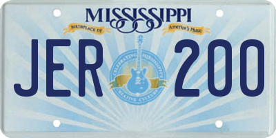MS license plate JER200