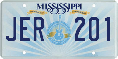 MS license plate JER201
