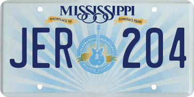 MS license plate JER204