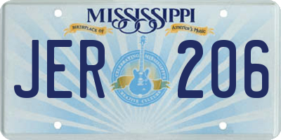 MS license plate JER206