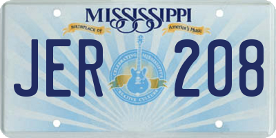 MS license plate JER208