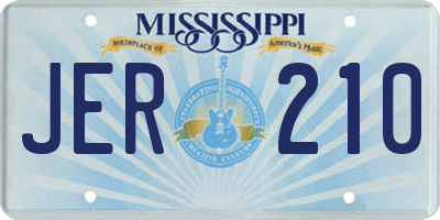 MS license plate JER210