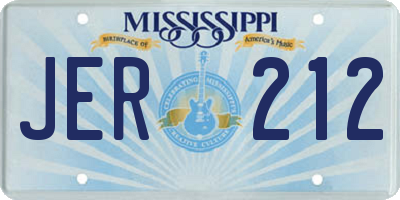 MS license plate JER212
