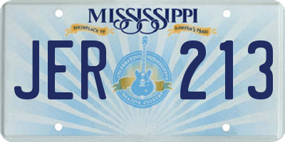 MS license plate JER213