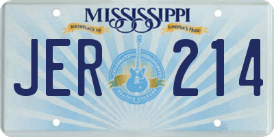 MS license plate JER214