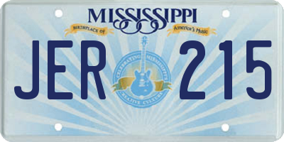 MS license plate JER215