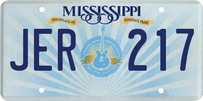 MS license plate JER217