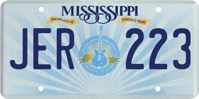 MS license plate JER223
