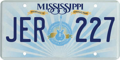 MS license plate JER227