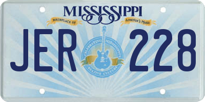MS license plate JER228