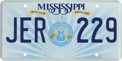 MS license plate JER229