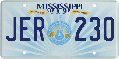 MS license plate JER230
