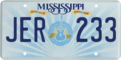 MS license plate JER233