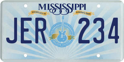 MS license plate JER234