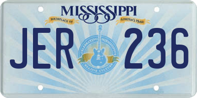 MS license plate JER236