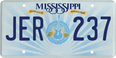 MS license plate JER237